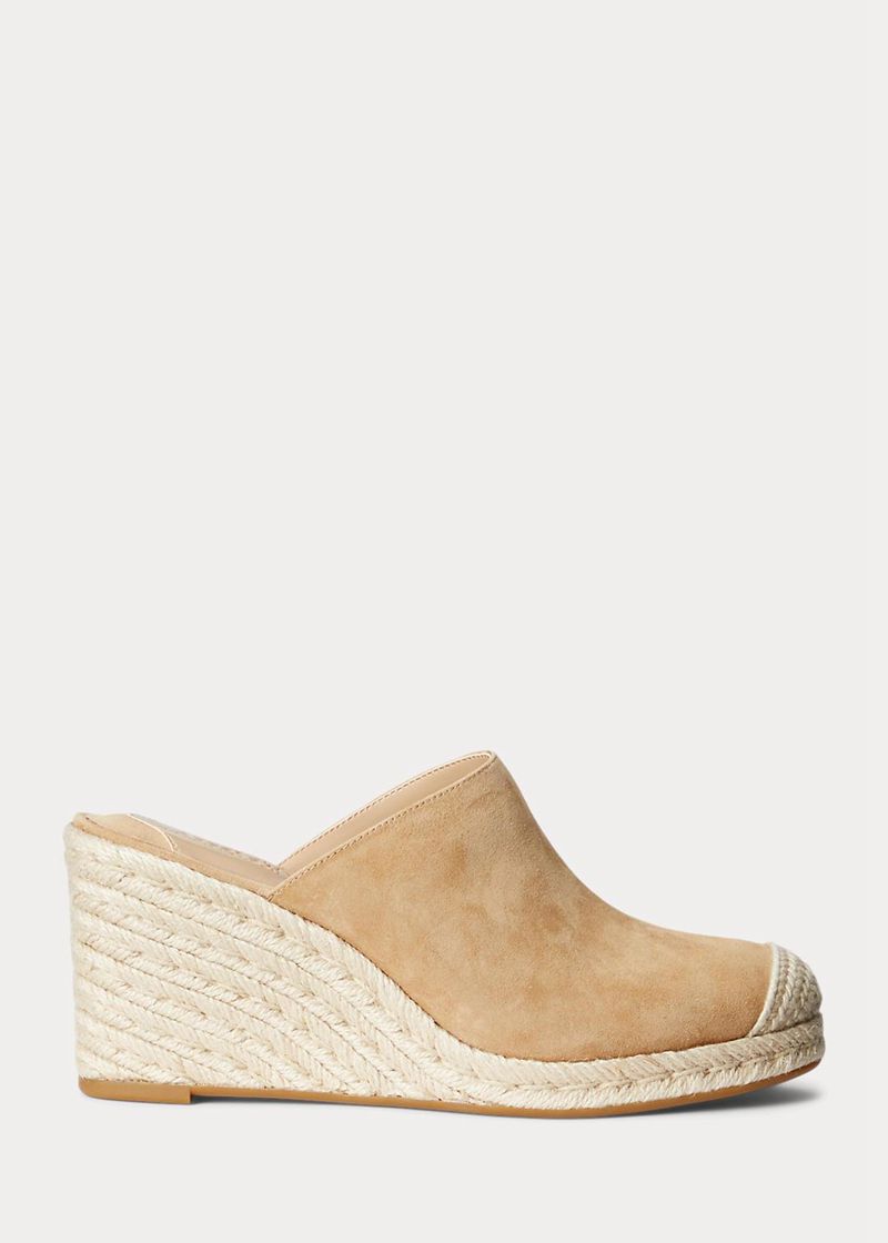 Sandalias Lauren Mujer Pennie Suede Espadrille Chile Kaki HVBUR-5914